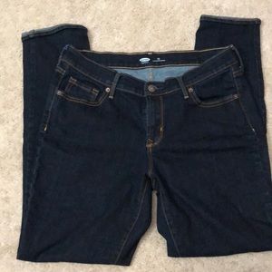 Dark denim blue jeans